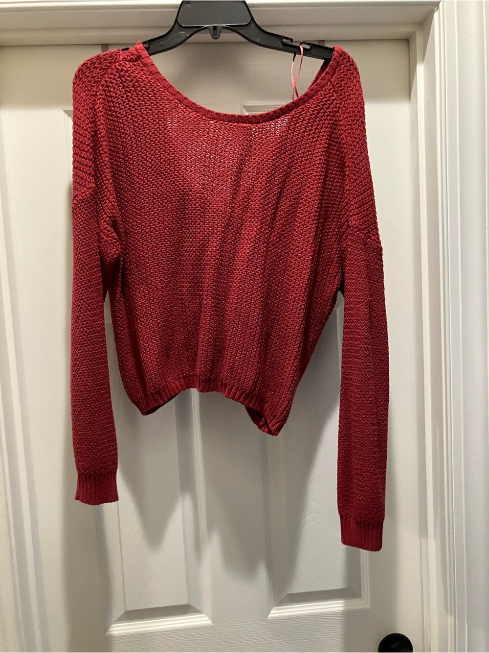 Hollister Off-the-Shoulder Red Knit Sweater